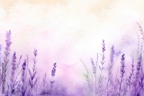 Lavender watercolor light background natural paper texture abstract watercolur Lavender pattern splashes aquarelle painting white copy space for banner design, greeting card