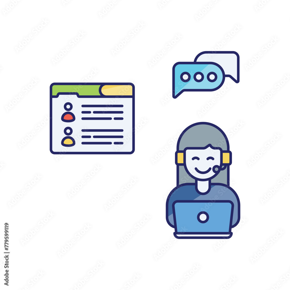 Live Chat Support vector icon, online chat vector concept icon