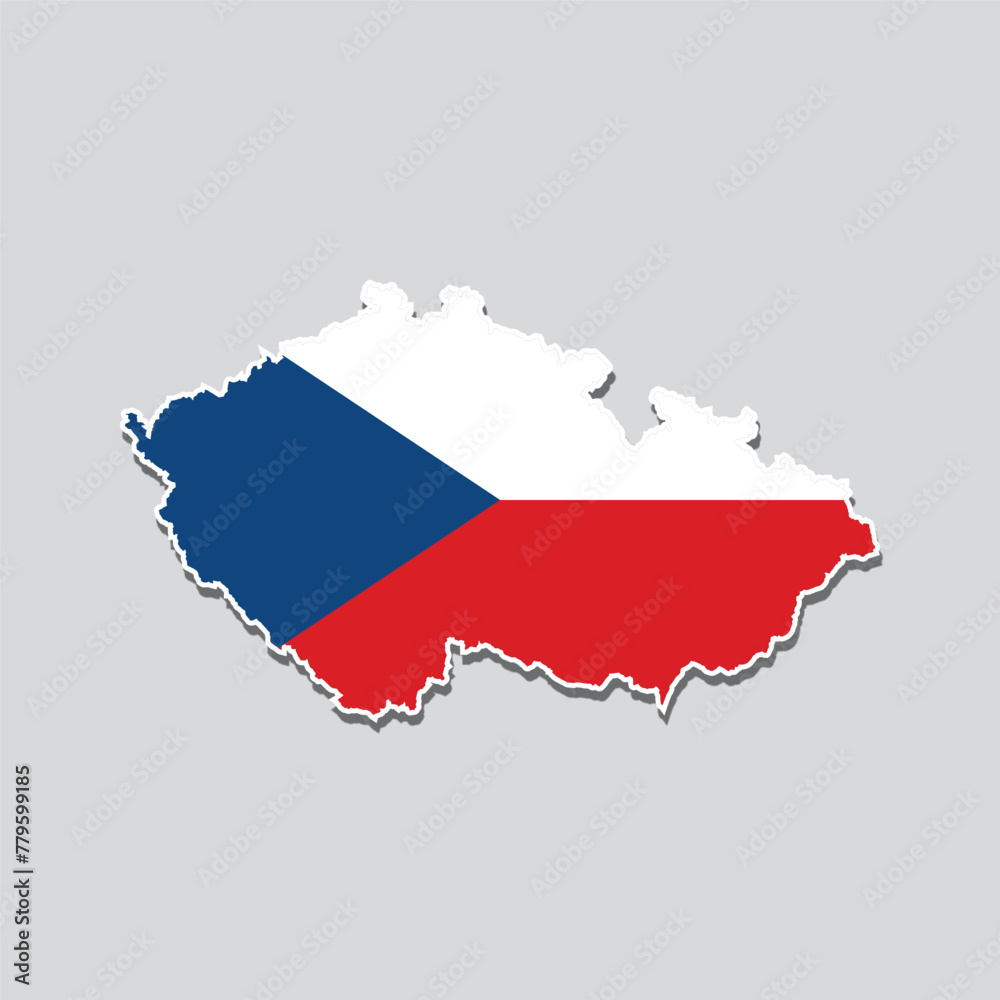 Illustration of the flag of Czech Republic on a Czech Republic map Illustration of the flag of Czech Republic on a Czech Republic map