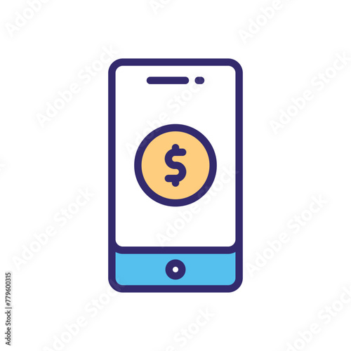 Mobile banking vector icon