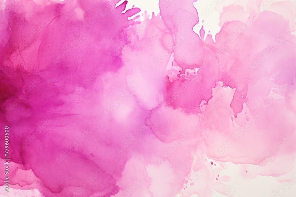 Magenta watercolor light background natural paper texture abstract watercolur Magenta pattern splashes aquarelle painting white copy space for banner design, greeting card