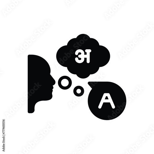 Black solid icon for dialect