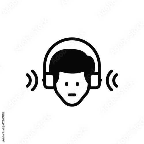 Black solid icon for listening