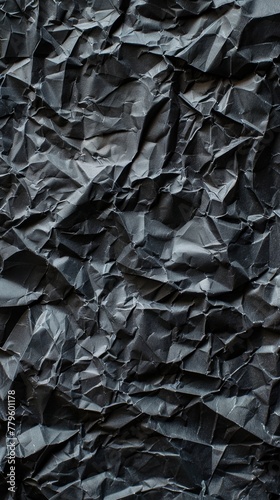 Texture of crumpled black paper
