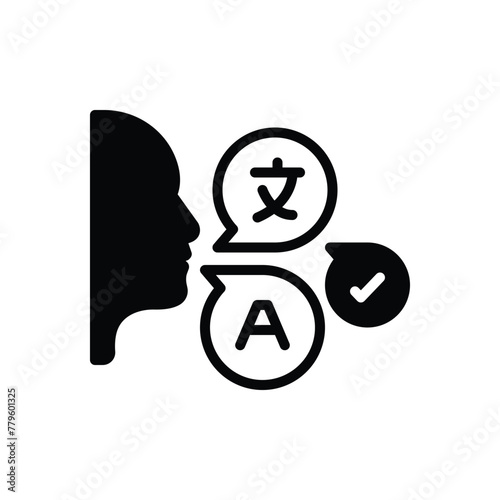 Black solid icon for pronunciation