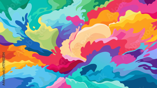 Watercolor splashes: bright colors on an abstract background.  © Aleksandr