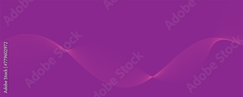 Purple background with flowing wave lines. Futuristic technology concept. Vector illustration 