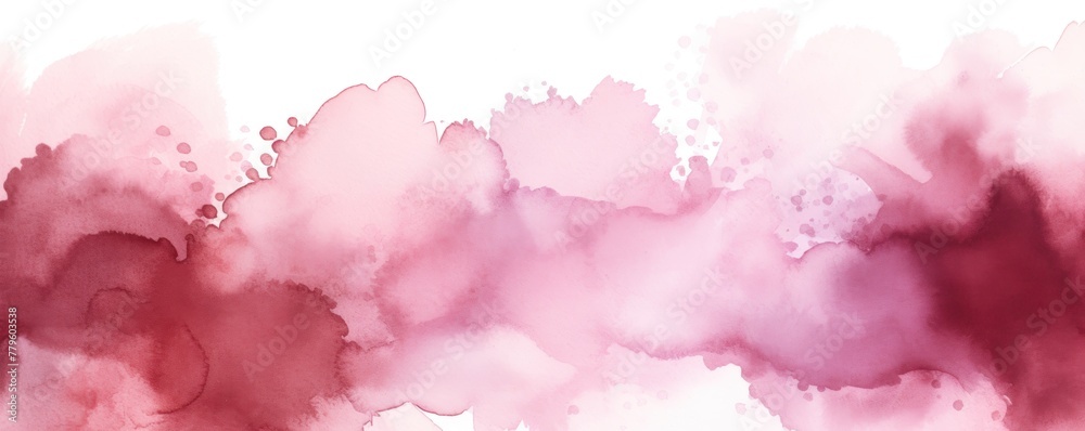 Maroon watercolor light background natural paper texture abstract watercolur Maroon pattern splashes aquarelle painting white copy space for banner design, greeting card
