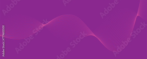 Purple background with flowing wave lines. Futuristic technology concept. Vector illustration 