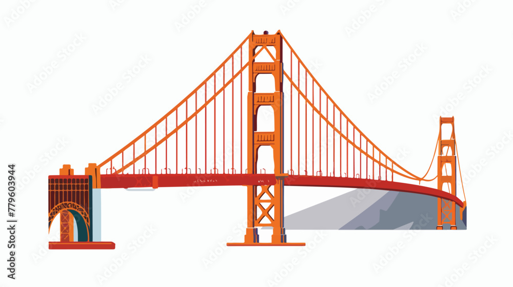 Golden Gate Bridge. Flat style illustration. EPS Flat