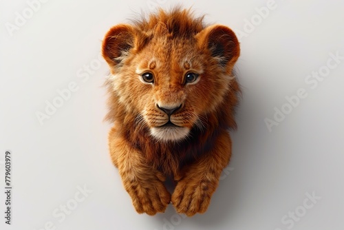 Lion Cub Hanging Over White Web Banner  © Saad