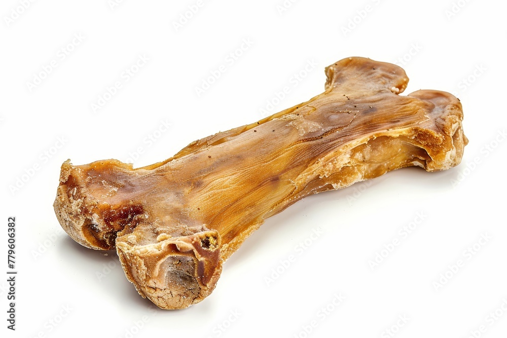 Dog training treat in bone shape on white background Dog training treat in bone shape on white background