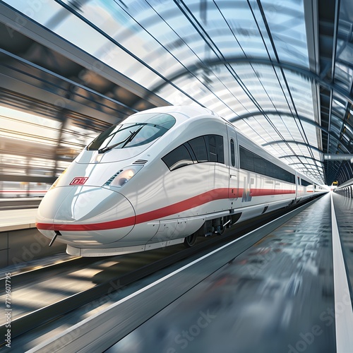 Swift Rails: Dynamic High-Speed Trains Zooming at Station