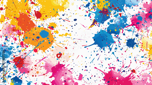Grunge splatter paint colorful background Flat vector