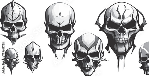 "Elegant Skull Vector Art: Intricate Designs for Creative Projects"
