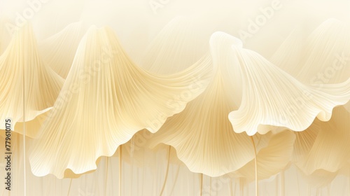 Organic beige brown waving lines abstract mushroom texture background illustration