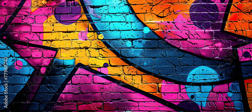 Graffiti wall abstract background. Idea for artistic pop art background backdrop. on black background.