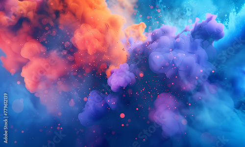 Abstract Smoke and Particles in Vivid Colors