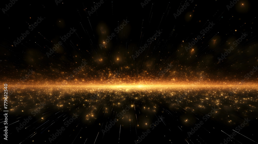Digital golden perspective glowing linear abstract graphic poster web page PPT background