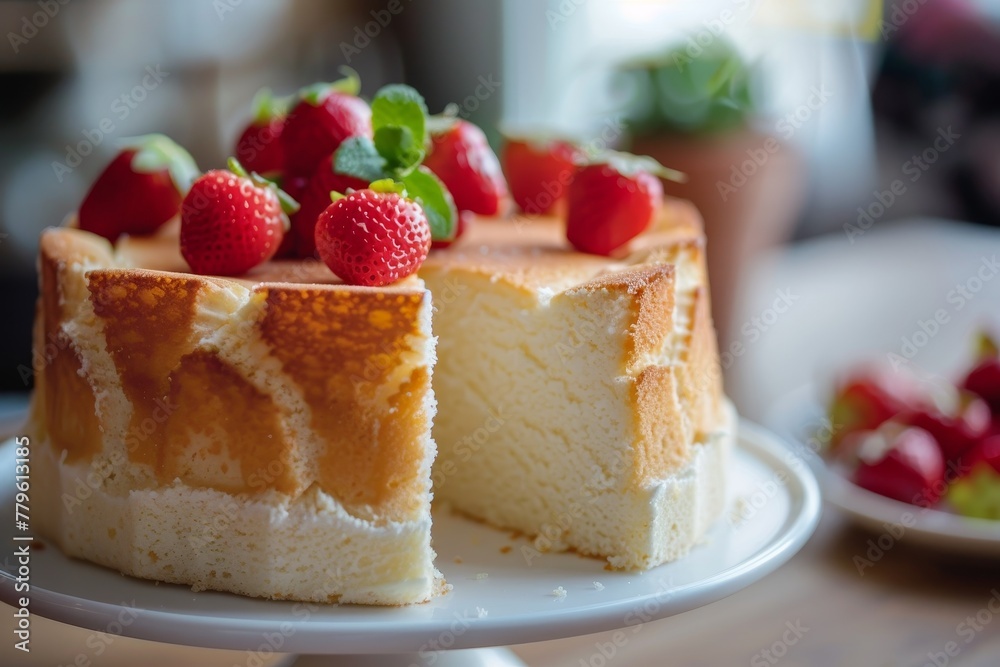 Focus on chiffon cake Focus on chiffon cake