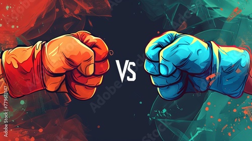 A versus background showcasing the VS logo for sports and fight competitions, rendered in vector format for a wide range of contest designs photo