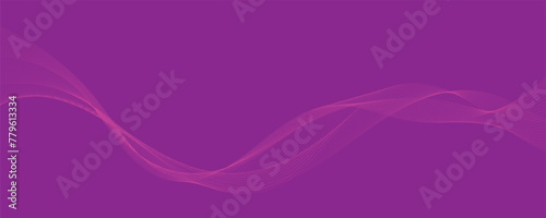 Purple background with flowing wave lines. Futuristic technology concept. Vector illustration 