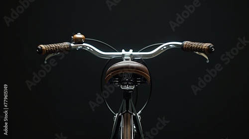 a bicycle handle, black background photo