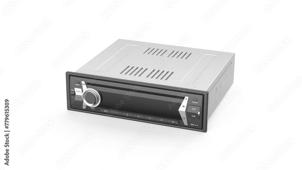 Car audio player on white background Car audio player on white background