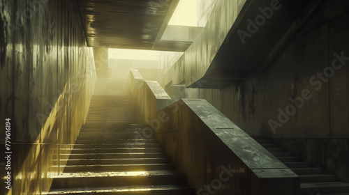 Mysterious Light in Urban Stairwell