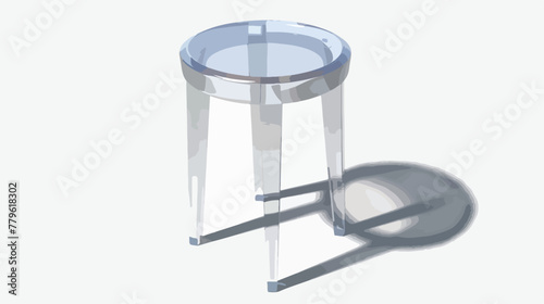 Isolated glass stool with hotspots and shadow Flat vector