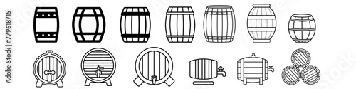 Barrel icon vector set. Wine illustration sign collection. Wine barrel symbol or logo.