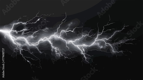 Isolated realistic electrical lightning strike visual