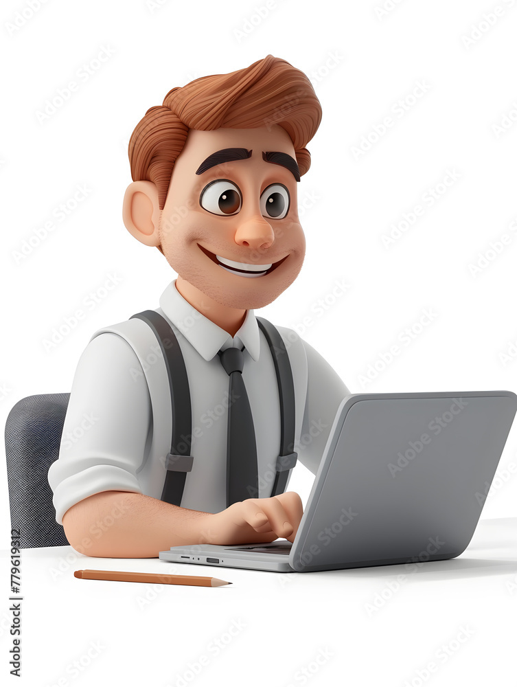 
Imagine
3d




3D cartoon man working with laptop isolated on white background