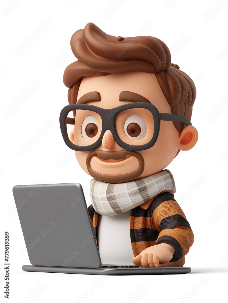 
Imagine
3d




3D cartoon man working with laptop isolated on white background