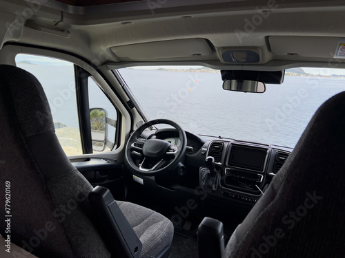 Motorhome camper in Alesund city parking in south Norway. Europe © Alberto Gonzalez 