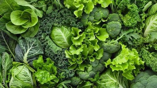 Fresh green leafy vegetables assortment