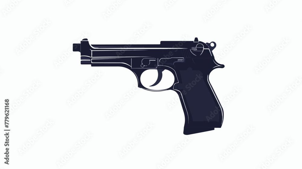 Gun Pistol Silhouette. Gun Pistol Vector Illustration