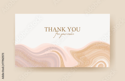 thank you card template with aesthetic liquid background