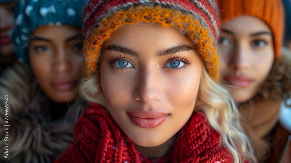 Group of multi-ethnic and diverse people looking at camera. Group of multi-ethnic and diverse people looking at camera.
