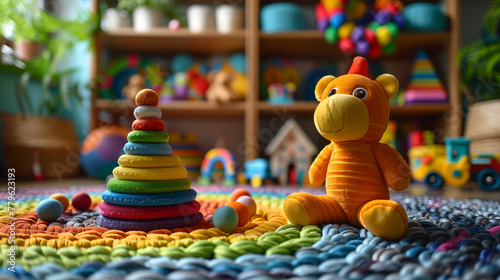 colorful of children room w...