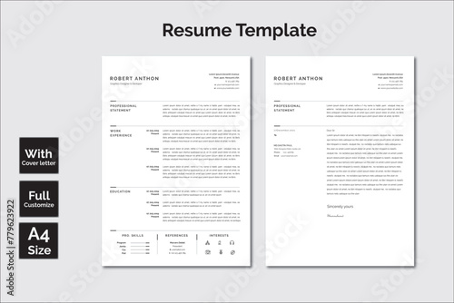Plakat w ramie Resume template