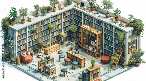 isometric of classroom