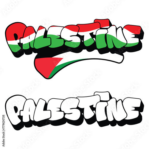 vector palestine  graffiti, palestine typography, palestine flag
