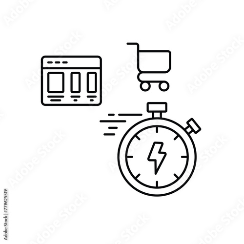 Flash Sale Timer vector icon. Fresh sale vector concept icon