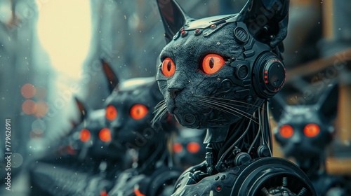 Feline bots the face of AI law gaze over a future societ photo