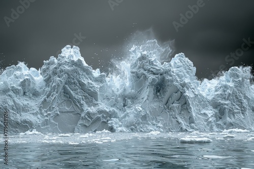 A dramatic glacier calving event demonstrates the power and volatility of nature. photo
