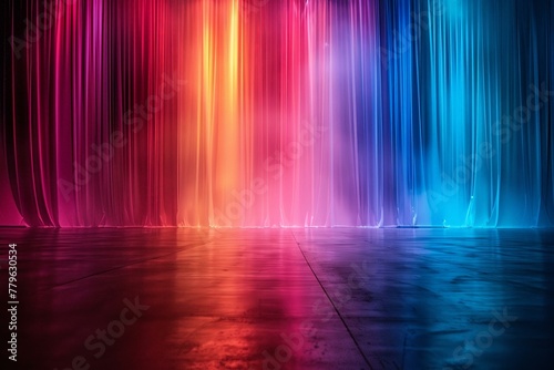 Abstract gradient theatre  colors play on a stage of infinite possibility