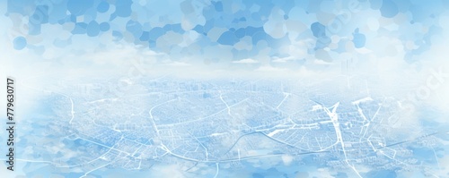 Sky Blue and white pattern with a Sky Blue background map lines sigths and pattern with topography sights in a city backdrop photo