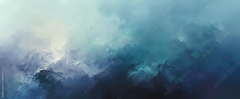 Mint green mist floating amidst a dreamy canvas of deep navy and muted lavender.
