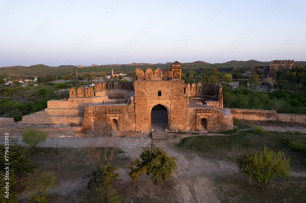 Ruins of old ancient and historical castle, Rohtas fort Jhelum Punjab Pakistan